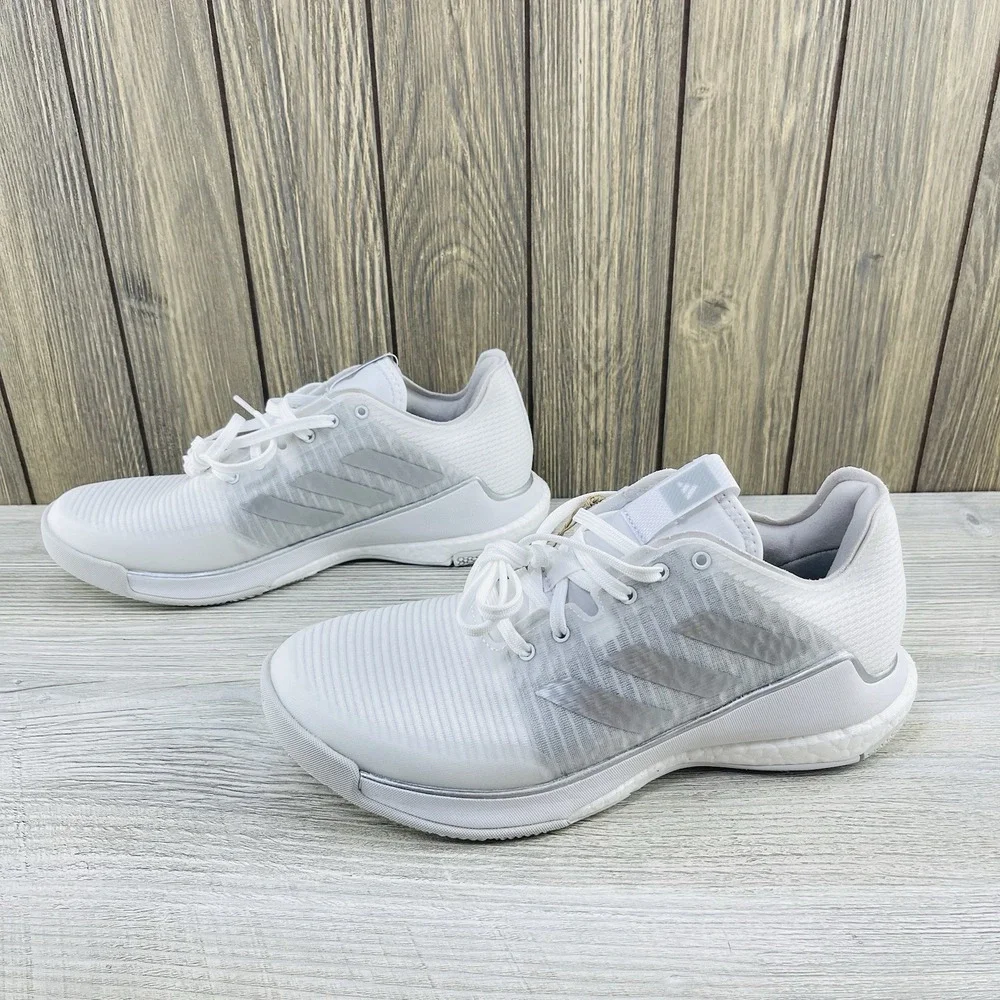 Adidas Crazyflight Volleyball Shoes White Silver Grey IG3970 Womens Size: 8.5 - Picture 11 of 16